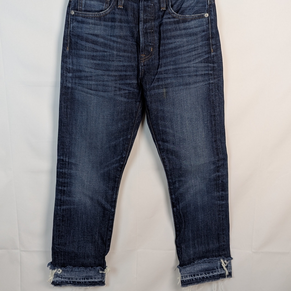 Madewell Rivet & Thread Relaxed Straight Double Cuff Selvedge Jeans
